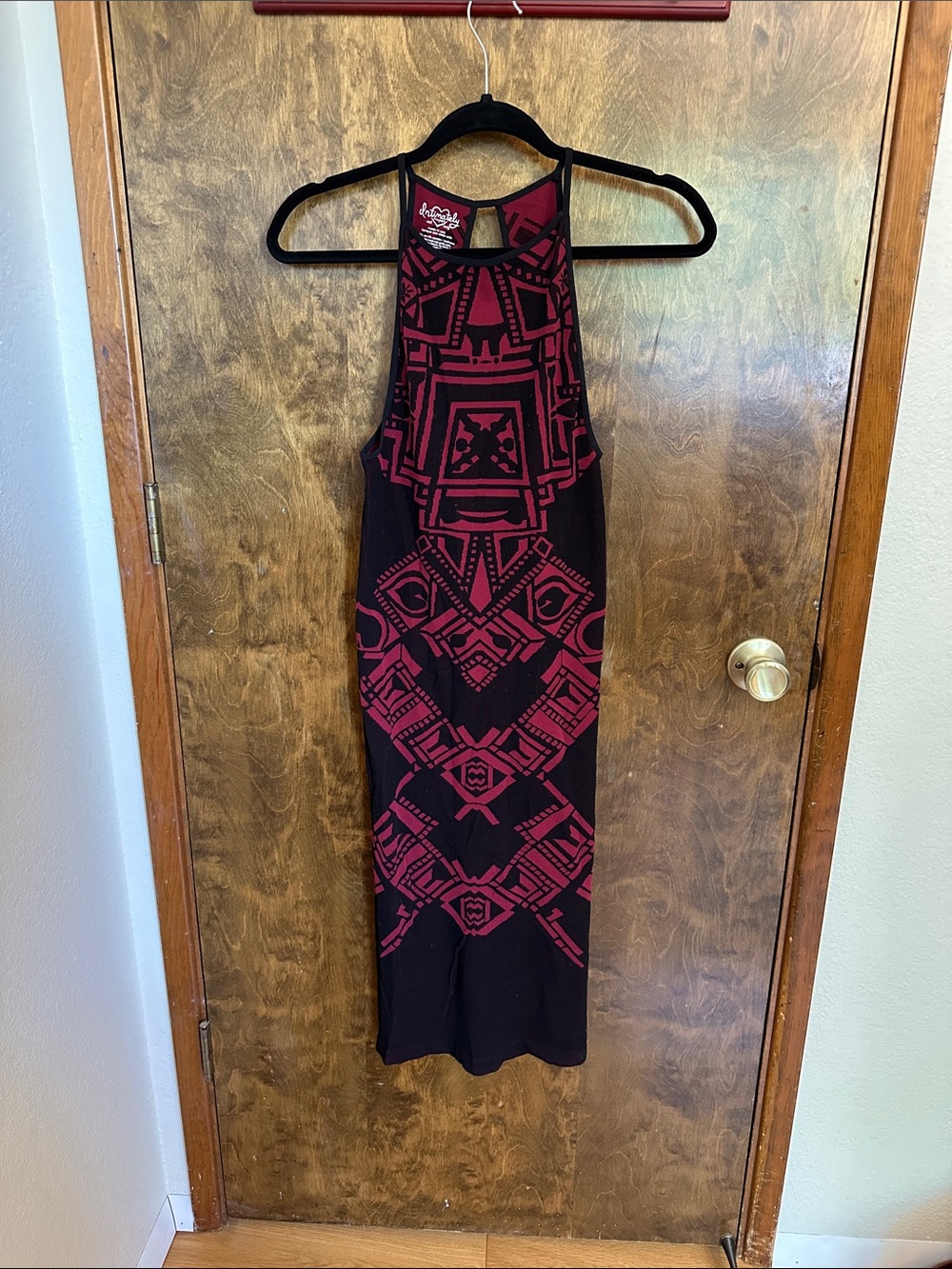 Free People Geometric Design Knit Bodycon Dress